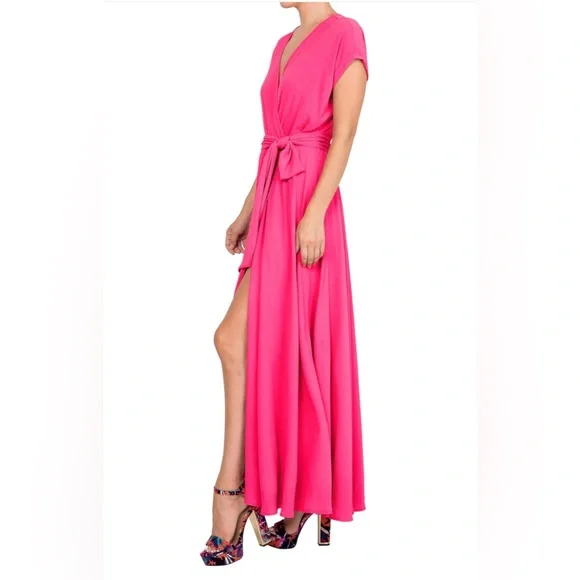 Meghan Fabulous BNWT Jasmine Maxi Dress Neon Pink XL! - Picture 3 of 6